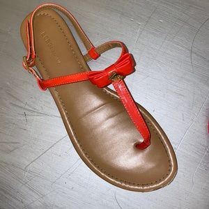BCBG Neon Orange thong sandals